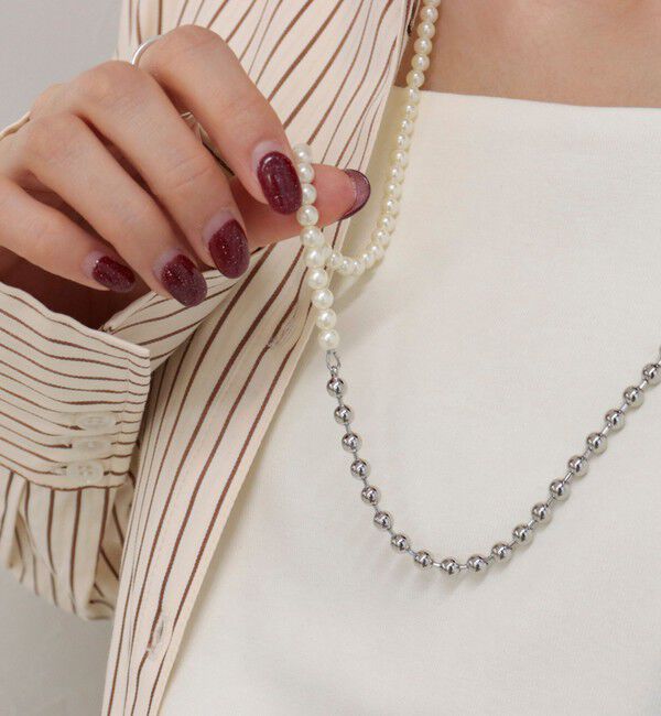 fredy emue「パールメタルフリーフックネックレス」|ネックレス|