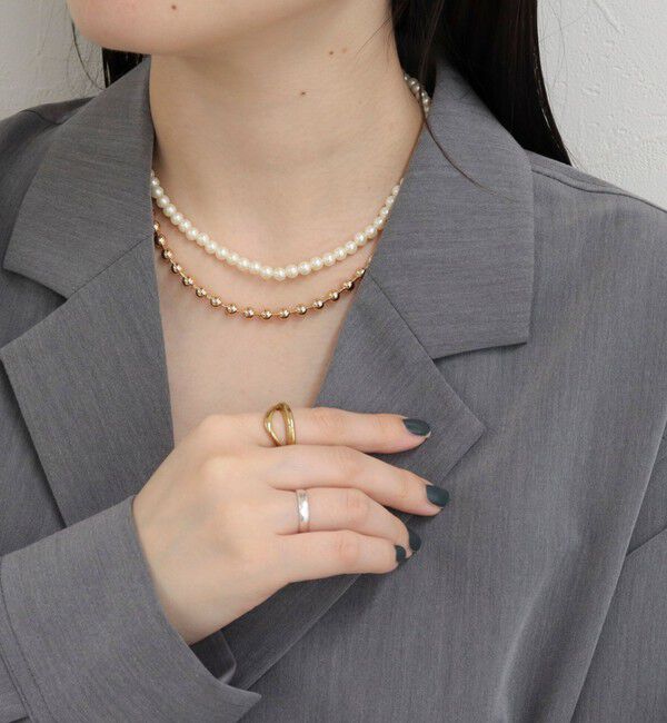 fredy emue「パールメタルフリーフックネックレス」|ネックレス|ゴールド