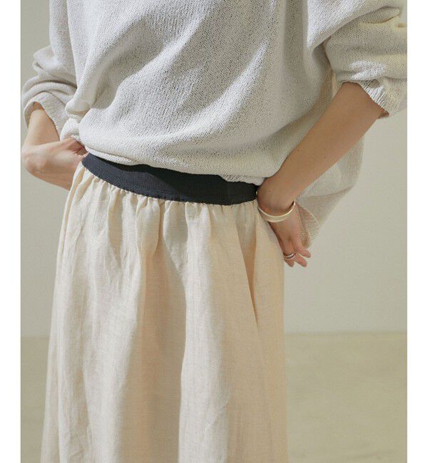 SALON adam et rope'「シルクリネンフレアースカート」|スカート|