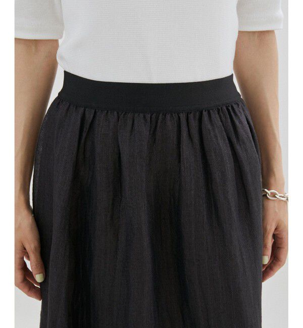 SALON adam et rope'「シルクリネンフレアースカート」|スカート|