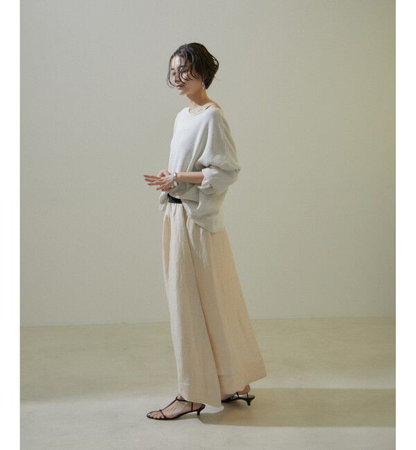 SALON adam et rope'「シルクリネンフレアースカート」|スカート|