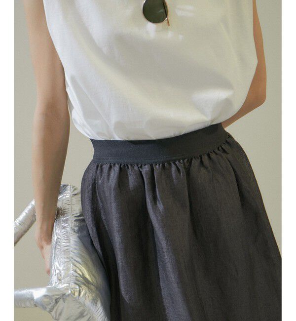 SALON adam et rope'「シルクリネンフレアースカート」|スカート|