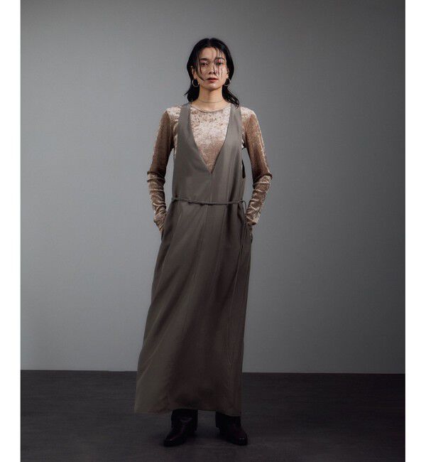 SALON adam et rope'「[25AW]GENTLE SILK ジャンパースカート【セットアップ対応・洗える】」|ワンピース|