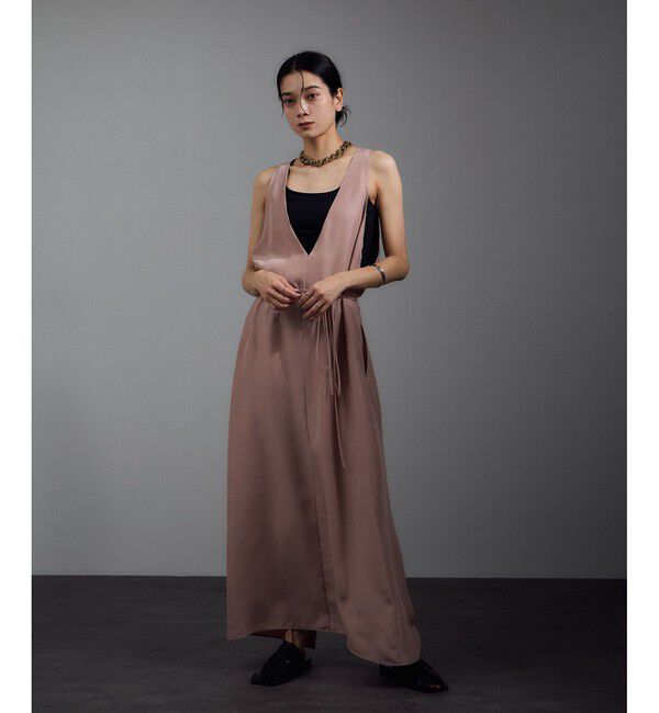 SALON adam et rope'「[25AW]GENTLE SILK ジャンパースカート【セットアップ対応・洗える】」|ワンピース|ピンク系(65)