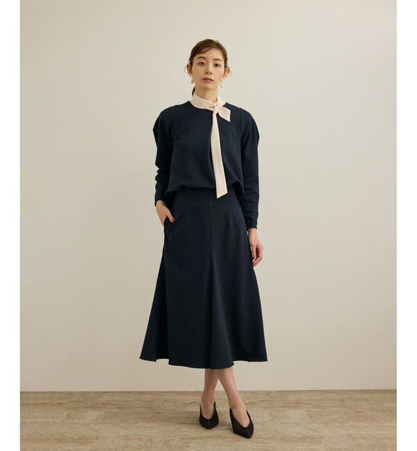ROPE「【洗える】ジャガードニットスカート（梨地スカート）/セットアップ対応」|スカート|