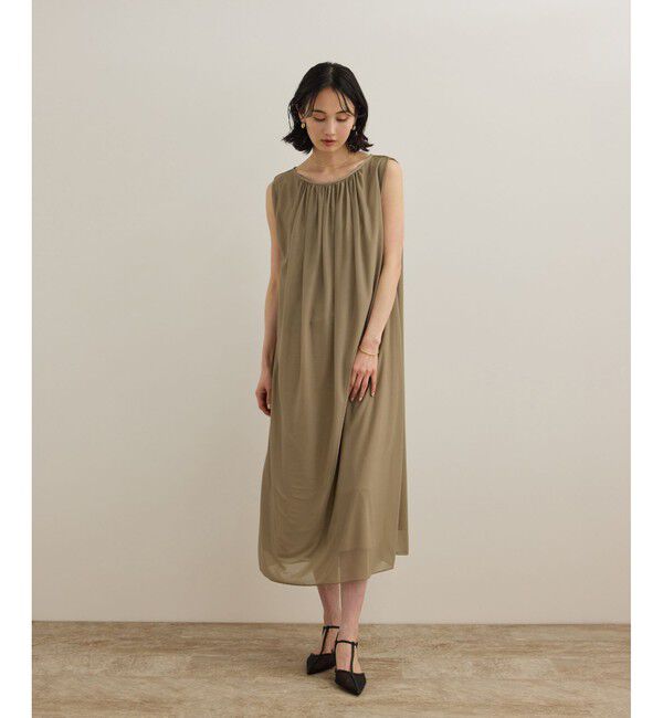 ROPE「ブライトネスヤーンギャザーワンピース/洗える」|ワンピース|