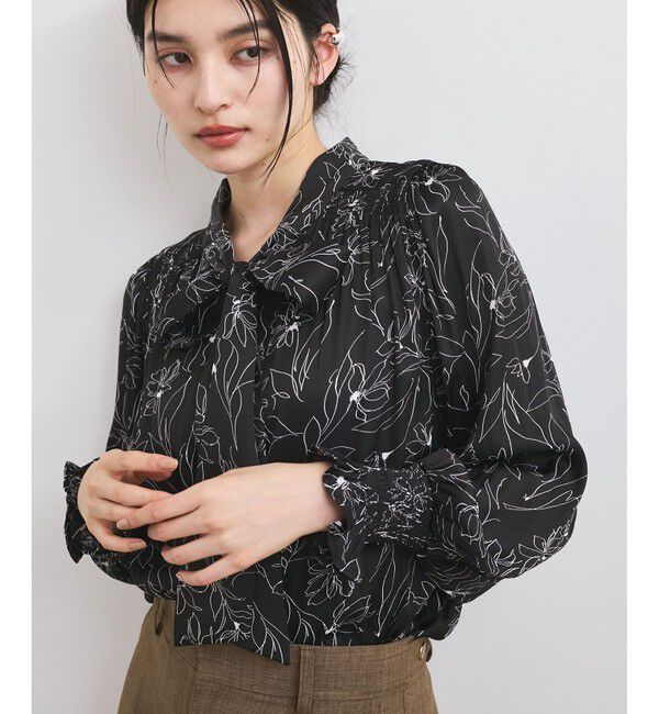 VIS「【前後2WAY】割繊ボウタイブラウス【洗える】」|シャツ・ブラウス|ブラック系(02)