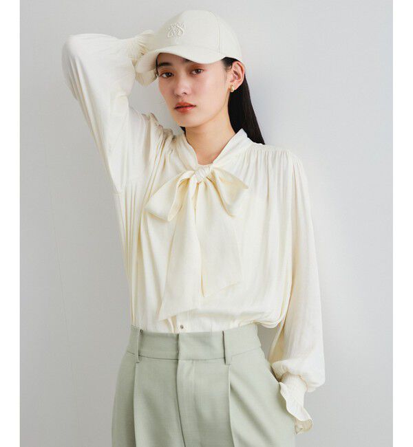 VIS「【前後2WAY】割繊ボウタイブラウス【洗える】」|シャツ・ブラウス|