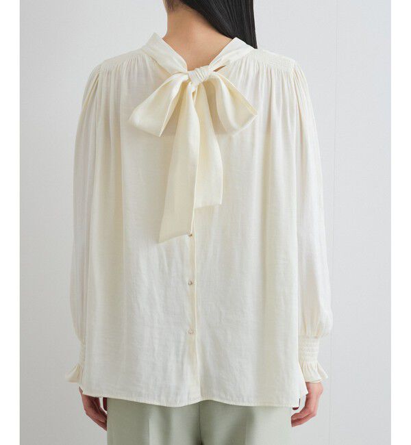 VIS「【前後2WAY】割繊ボウタイブラウス【洗える】」|シャツ・ブラウス|