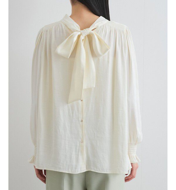 VIS「【前後2WAY】割繊ボウタイブラウス【洗える】」|シャツ・ブラウス|
