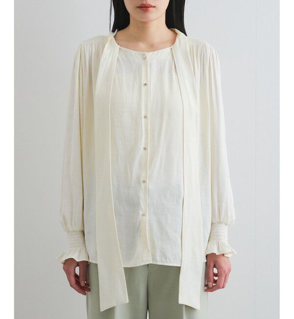 VIS「【前後2WAY】割繊ボウタイブラウス【洗える】」|シャツ・ブラウス|