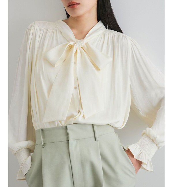 VIS「【前後2WAY】割繊ボウタイブラウス【洗える】」|シャツ・ブラウス|