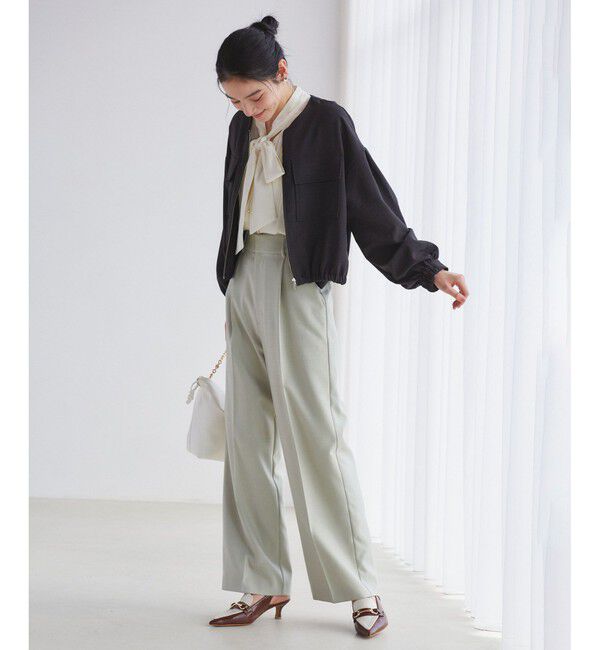 VIS「【前後2WAY】割繊ボウタイブラウス【洗える】」|シャツ・ブラウス|