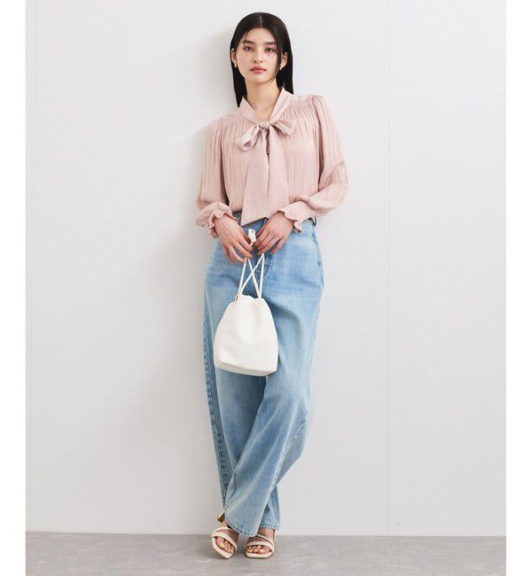 VIS「【前後2WAY】割繊ボウタイブラウス【洗える】」|シャツ・ブラウス|