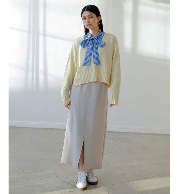 VIS「【洗える】アソートボウタイブラウス(デニム＆シャツ)」|シャツ・ブラウス|