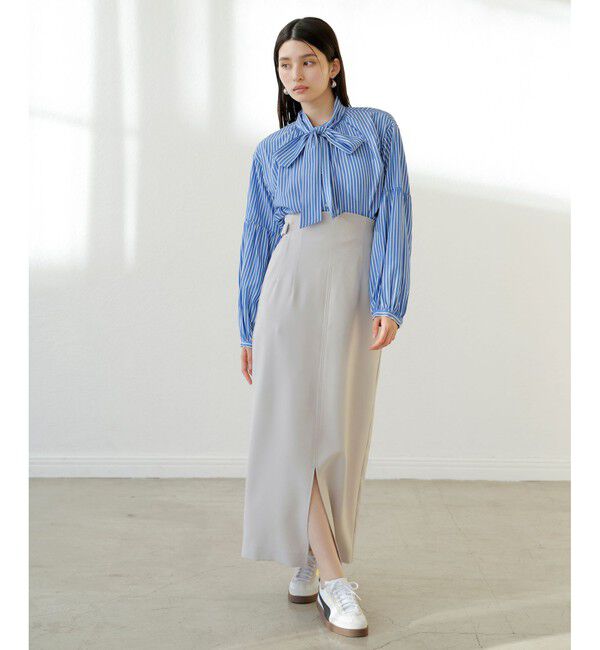 VIS「【洗える】アソートボウタイブラウス(デニム＆シャツ)」|シャツ・ブラウス|