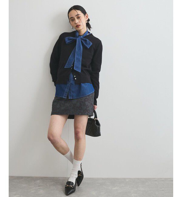 VIS「【洗える】アソートボウタイブラウス(デニム＆シャツ)」|シャツ・ブラウス|