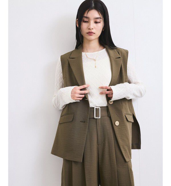 VIS「【セットアップ対応】サイド深スリットジレベスト」|ベスト・ジレ|