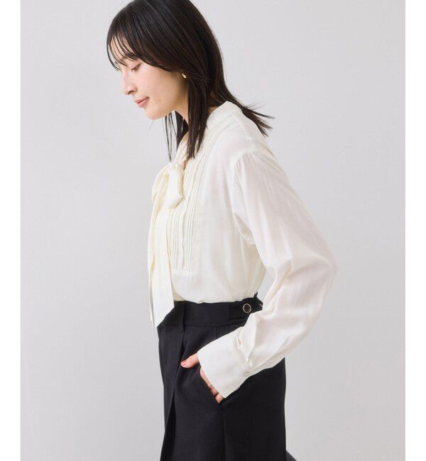 VIS「ランダムピンタックボウタイブラウス」|シャツ・ブラウス|