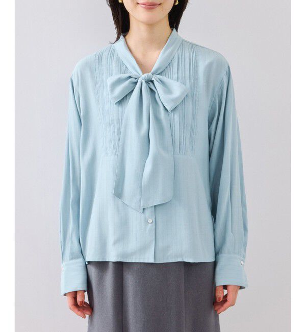 VIS「ランダムピンタックボウタイブラウス」|シャツ・ブラウス|