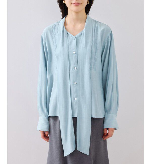 VIS「ランダムピンタックボウタイブラウス」|シャツ・ブラウス|