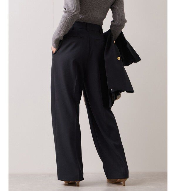 VIS「【美easy】コンフォートストレートワイドパンツ/イージーケア・UVケア・セットアップ対応」|チノ|