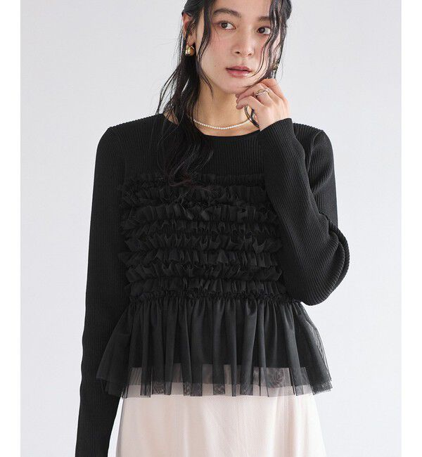 VIS「チュールドッキングニット/イージーケア」|ニット・セーター|
