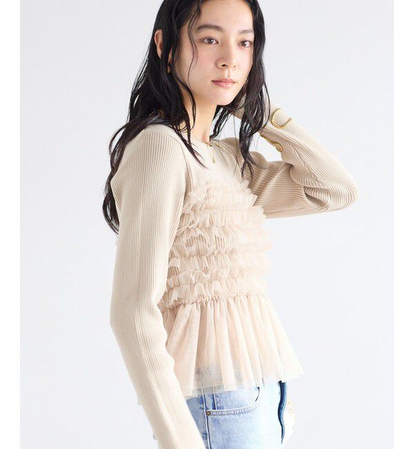 VIS「チュールドッキングニット/イージーケア」|ニット・セーター|