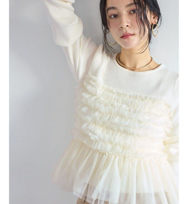VIS「チュールドッキングニット/イージーケア」|ニット・セーター|
