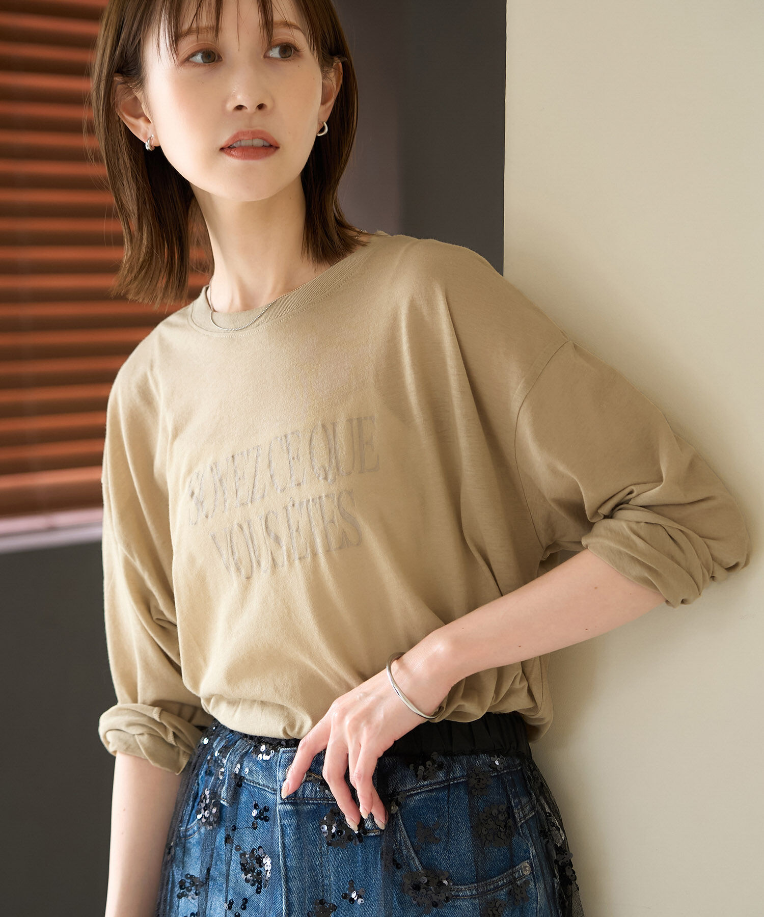 Rope&rsquo;Picnic「ロゴシアーロングTシャツ」|Tシャツ・カットソー|