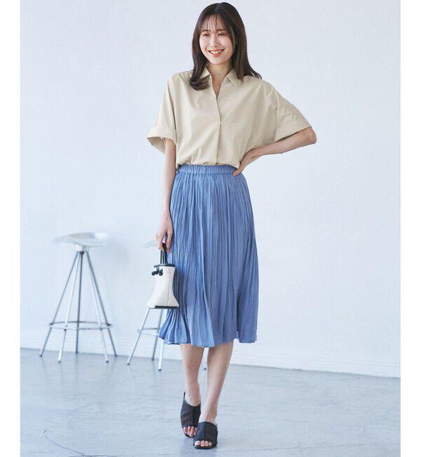 Rope&rsquo;Picnic「【UVカット・接触冷感・イージーケア】スキッパーシャツブラウス」|シャツ・ブラウス|