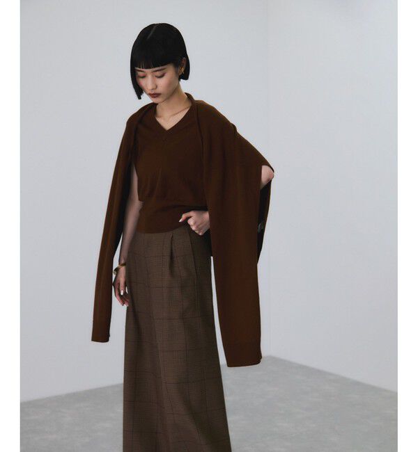 ADAM ET ROPE'「ラップストールコンビノースリーブプルオーバー」|ニット・セーター|