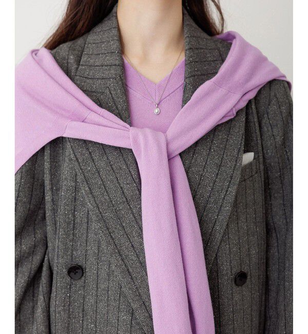 ADAM ET ROPE'「ラップストールコンビノースリーブプルオーバー」|ニット・セーター|