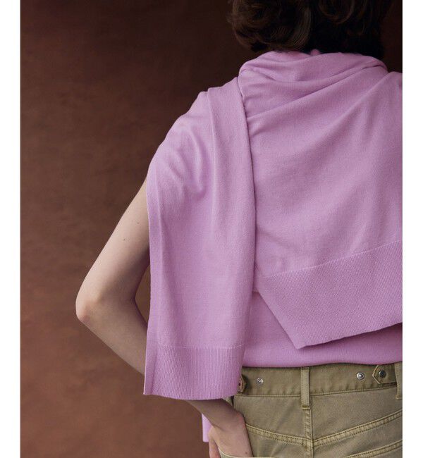 ADAM ET ROPE'「ラップストールコンビノースリーブプルオーバー」|ニット・セーター|