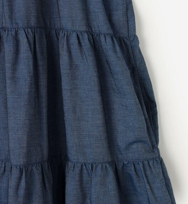 GYMPHLEX「Gymphlex | インディゴデニム ティアードチュニック WOMEN」|ワンピース|