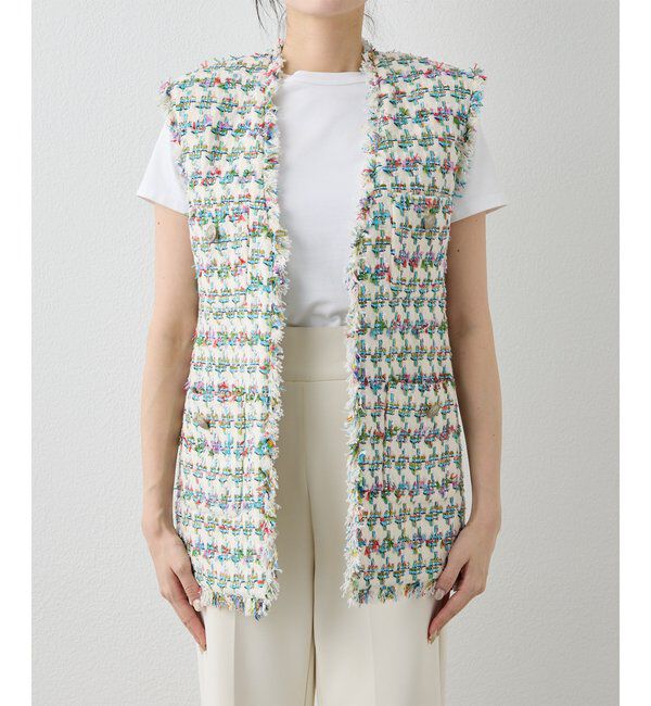  「LINTONフリンジジレ」|ベスト・ジレ|