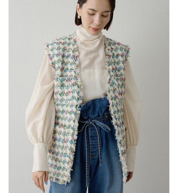  「LINTONフリンジジレ」|ベスト・ジレ|