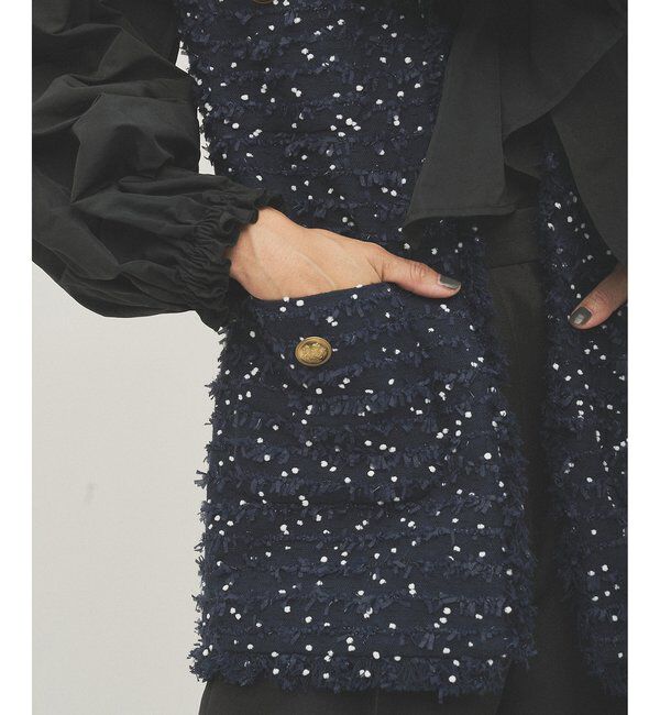  「LINTONフリンジジレ」|ベスト・ジレ|