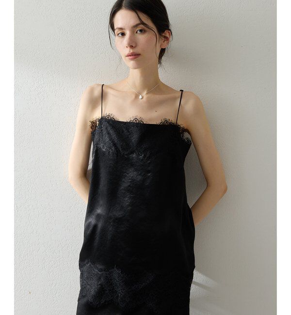  「サテンレースキャミソール」|シャツ・ブラウス|