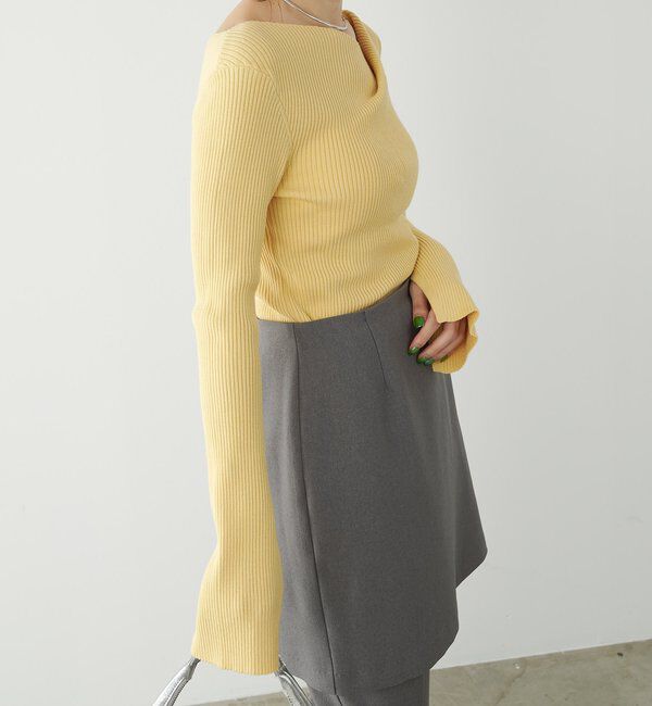  「デザインネックリブニット」|ニット・セーター|