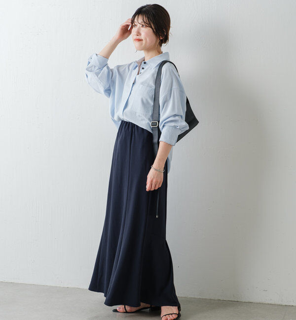  「ジャージマーメイドスカート」|スカート|ネイビー