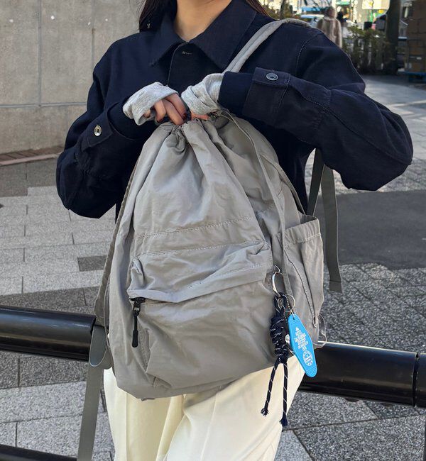  「【巾着型リュック/軽量】ドロストナイロンリュック」|トートバッグ|