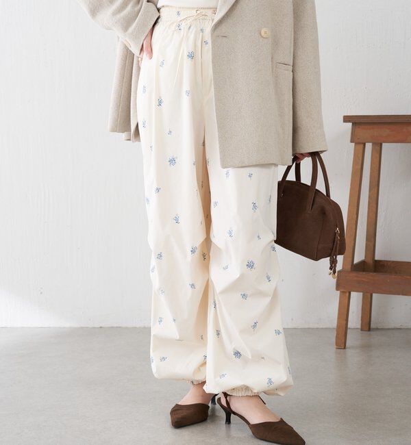  「小花柄パラシュートパンツ」|チノ|