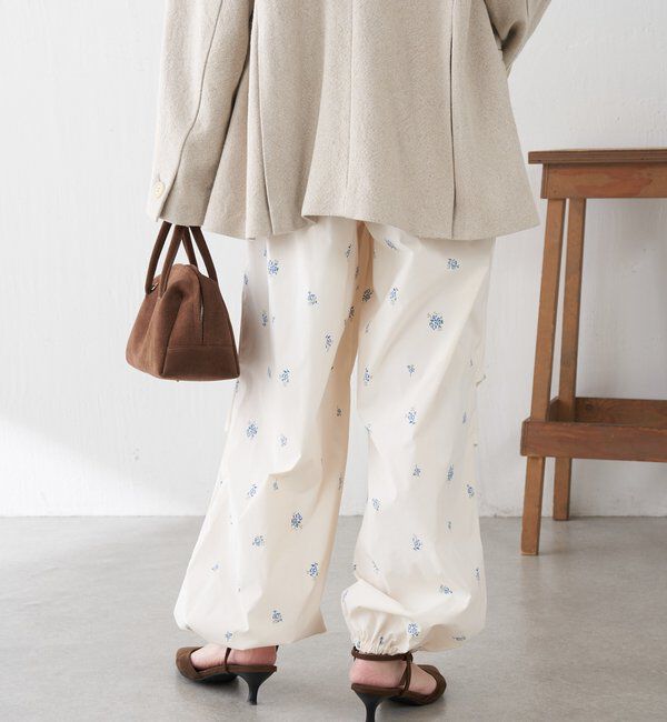 「小花柄パラシュートパンツ」|チノ|