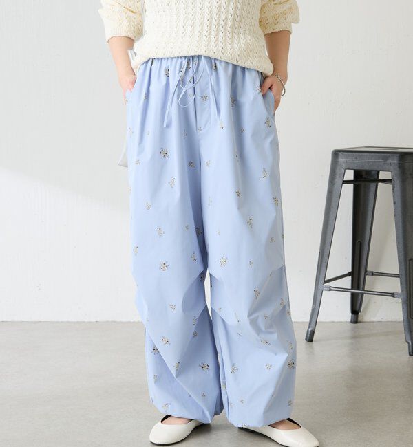  「小花柄パラシュートパンツ」|チノ|