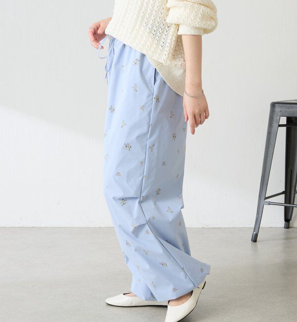  「小花柄パラシュートパンツ」|チノ|