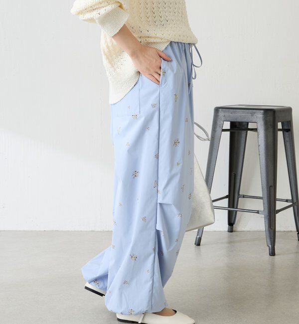  「小花柄パラシュートパンツ」|チノ|