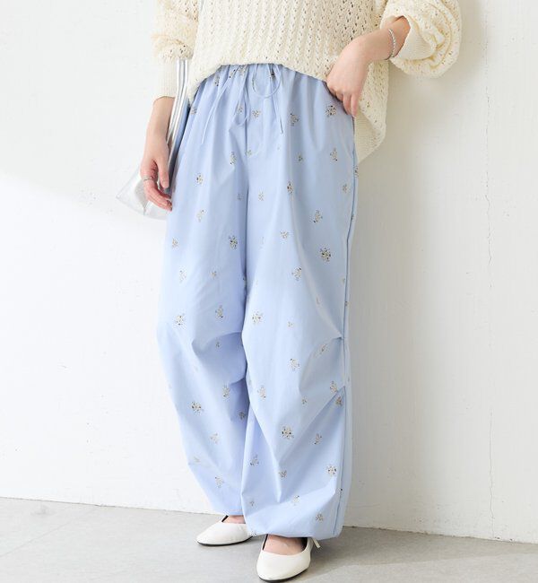  「小花柄パラシュートパンツ」|チノ|
