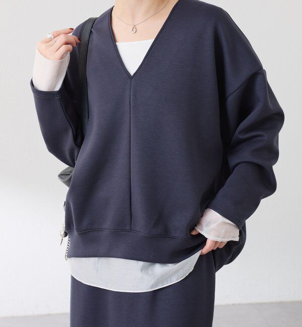  「ポンチＶカットプルオーバー」|Tシャツ・カットソー|