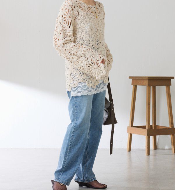  「フラワー柄クロシェニット」|ニット・セーター|